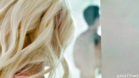 Blonde stunner Kenna James in teasing bedroom glance