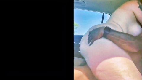 Jane Dro fucks her beau in car parking lot, interracial amateur sex