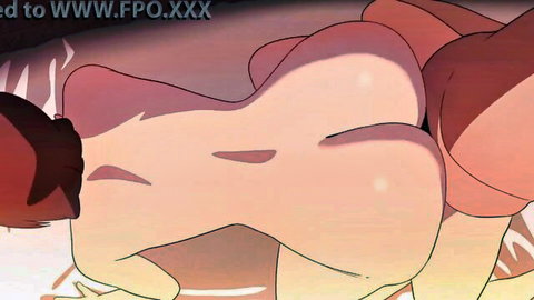 Anime hentai babe with huge round ass bent over showing pink cheeks from behind