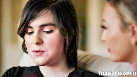 Adira Allure and Ella Hollywood in close intimate chat, TransThirst scene