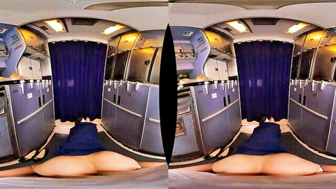 Japanese flight attendant spreads legs exposing ass in POV hardcore
