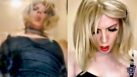 Jessica Bloom blonde femdom tease with spit in HD video thumbnail