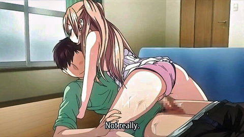 Blonde anime girl in cowgirl position penetrating with guy, Jun'ai Maniac Ep.2