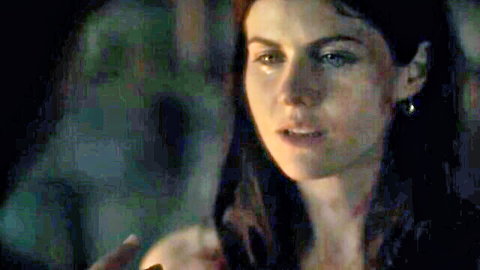 Alexandra Daddario intense close-up in Mayfair Witches, teasing nude scene