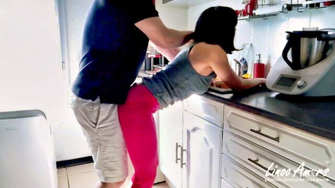 Little Linoo stepmom bent over, fucked doggystyle by stepson creampie