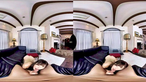 Japanese beauty in VR, nude bent over showing ass and curves