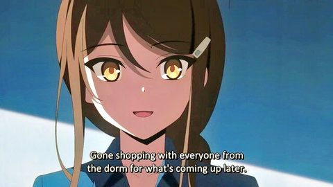 Ecchi anime girl with long brown hair and yellow eyes in school uniform from Nukitashi series
