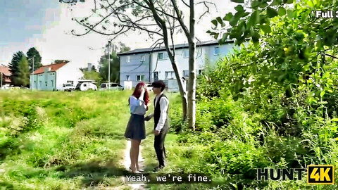 Miss Olivia and Stanley Johnson flirt outdoors in Hunt4K clip