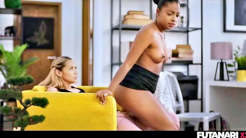 Veronica and Sofi topless in futa transformation sex scene