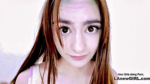 19yo redhead teen with seductive smile in school casting audition