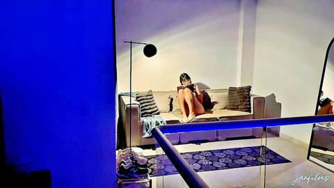 Stacy Cruz teases with legs spread on couch in hot roommates scene with Lisa Ann