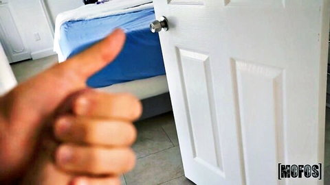 Jmac's thumbs up in steamy Mofos bedroom scene