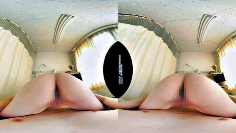 VR fisheye of Asian babe spreading wet pussy and tight asshole wide open