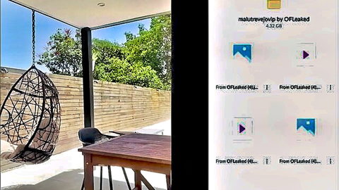 Malu Trevejo OnlyFans leaked promo outdoor patio hanging egg chair babe tease