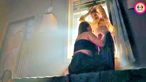 Two women in intimate lesbian embrace by window, Givi season 1 ep 1