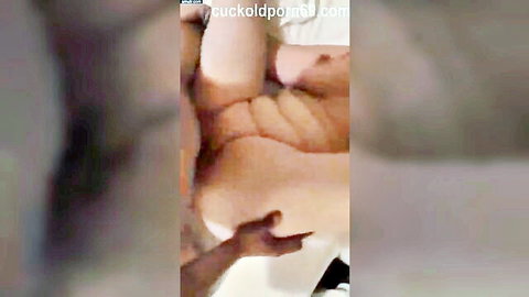 Big older wife taking BBC in front of husband cuckold scene