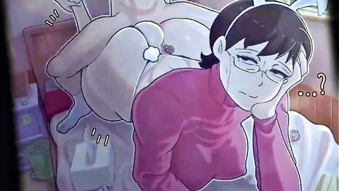 Petite Asian Tamako Manilla in pink sweater surprised by furry monster's small cock from behind