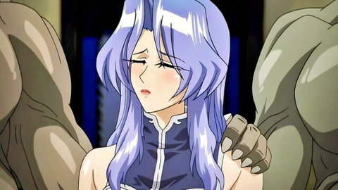 Anime Valkyrie with blue hair captured by green monster in Ikusa Otome Valkyrie Ep.1