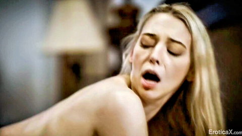 Blonde Lily Larimar in ecstatic moan during passionate sex