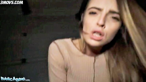 Brunette babe with open mouth and tongue out in ecstatic deepthroat blowjob POV