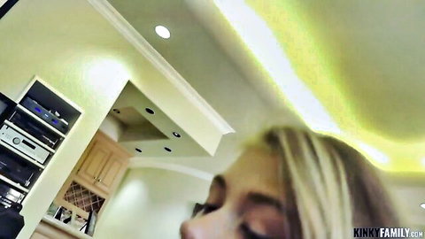 Skinny blonde beauty in intense doggy anal tryout