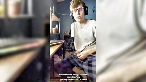 Amateur solo male demonstrating ball-sac sitting masturbation technique
