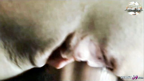 Big cock creampie in tight fair-skinned pussy with cum dripping out closeup