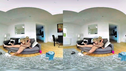 Bosomy blonde MILF in hot intimate couch sex