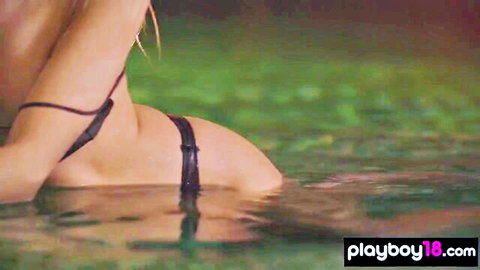 Petite naked Ukrainian beauty relaxing in the jacuzzi