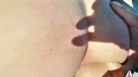 Litclit69 in hot anal and pussy sex on public beach with young couple