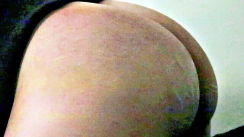 Close-up shaking big white ass in black underwear, ASMR moist sounds