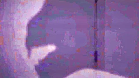 Blurry purple hentai silhouette of nude babe with massive tits and spread legs