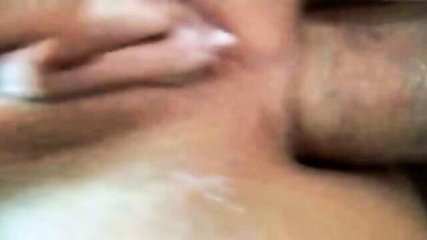 Closeup of woman's open mouth with thick cum on tongue after blowjob