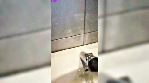 Swedish Mercedes teases and shows shaved pussy in bathroom squat