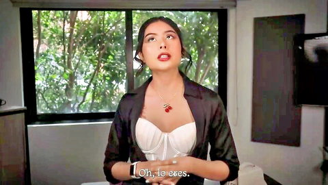 Vicoasmr in white lingerie and blazer clapping innocently