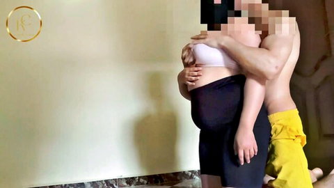 Pregnant French Arab coupletwiny in steamy doggie prep embrace, Brazzers amateurs