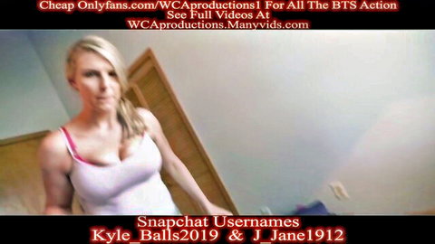 Blonde MILF Joslyn Jane in pink tank top showing cleavage POV tease