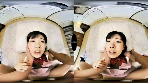 Sensual Japanese student in pink uniform teased in POV VR