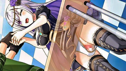 Purple-haired anime idol Artemis in steampunk lingerie getting penetrated from behind