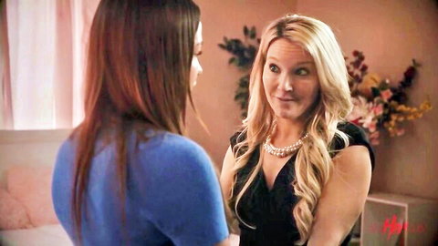 Rissa May in intimate lesbian teaser with busty blonde