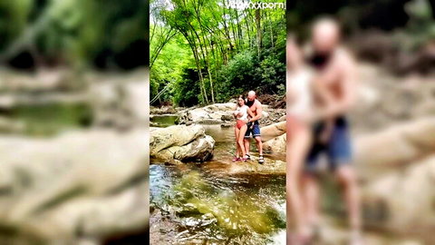 Marisol Yotta teases outdoors with partner in bikini by stream