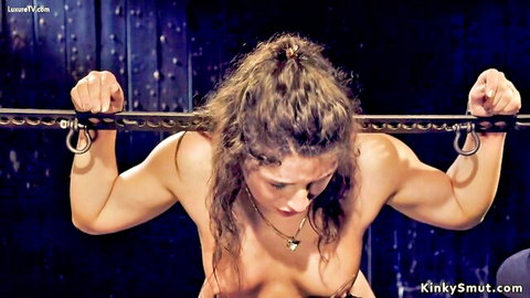 Abella Danger nude and tormented in BDSM device bondage