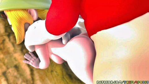 Mario fucks Goombella doggy style outdoors in animated porn