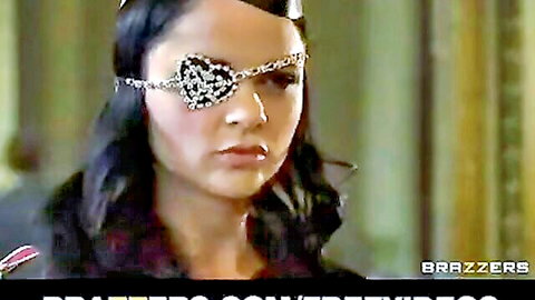 Anastasia Brill as seductive British beauty with jeweled eyepatch, big tits