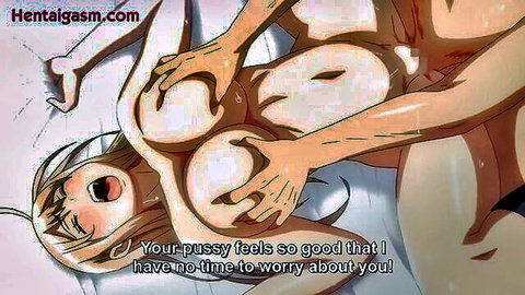 Blonde hentai girl with massive tits groped during intense from-behind fuck