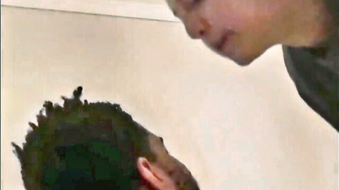 White mistress facesits black submissive man in intense femdom domination