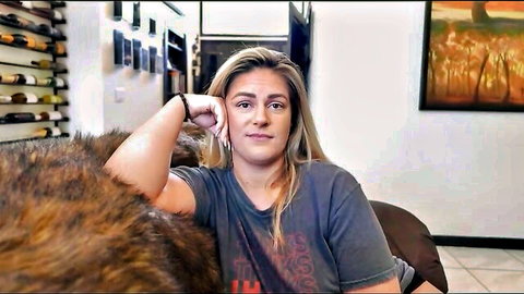 Clover Baltimore, sexy blonde MILF lounging in casual t-shirt, divorce recovery preview