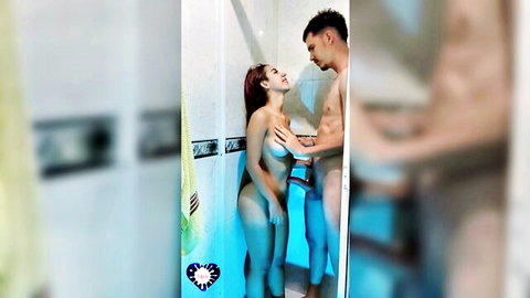 Asian beauty in steamy shower cheating with friend's boyfriend