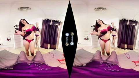 Nekane teases in pink lingerie with big tits in VR POV