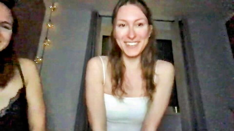 girlsnextdoor__ duo smiling in tank tops on Chaturbate cam show
